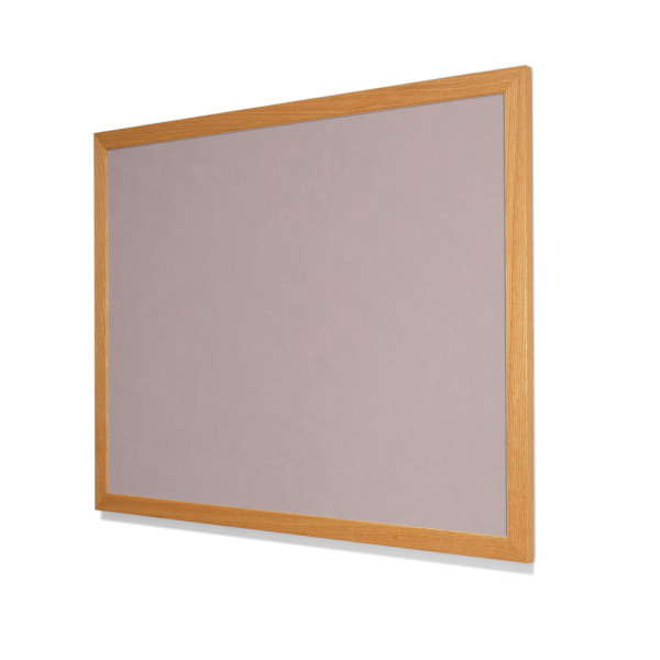 2187 Brown Rice Colored Cork Forbo Bulletin Board with Red Oak Frame